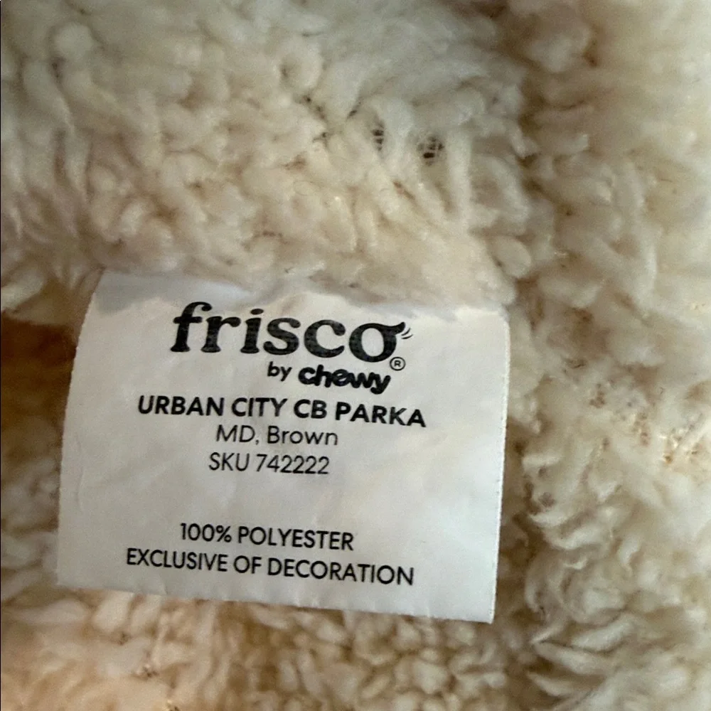 Stylish Brown and Orange Dog Jacket with Fur Trim.